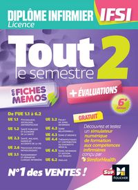 Produktbild: Tout le semestre 2 en fiches m&eacute;mos - DEI IFSI - 6e &eacute;dition - R&eacute;vision et entra&icirc;nement