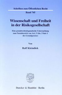 Produktbild: Wissenschaft und Freiheit in der Risikogesellschaft.