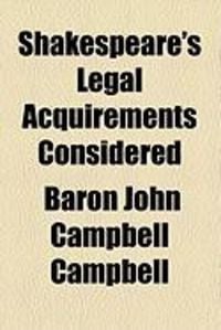 Produktbild: Shakespeare's Legal Acquirements Considered