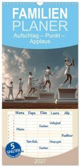 Produktbild: Familienplaner 2027 - Aufschlag &ndash; Punkt &ndash; Applaus mit 5 Spalten (Wandkalender, 21 x 45 cm) CALVENDO