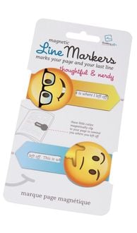 Produktbild: Line Markers Emoji Thoughtful & Nerdy &ndash; Magnetische Lesezeichen