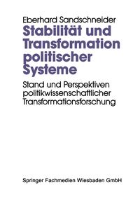 Produktbild: Stabilit&auml;t und Transformation politischer Systeme
