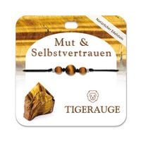 Produktbild: Tigerauge Armband mit 3 Edelsteinperlen