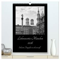Produktbild: Liebenswertes M&uuml;nchen 2026 - Stilisierte Fotografien in schwarzwei&szlig; (hochwertiger Premium Wandkalender 2026 DIN A2 hoch), Kunstdruck in Hochglanz