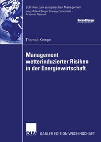 Produktbild: Management wetterinduzierter Risiken in der Energiewirtschaft