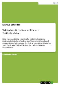 Produktbild: Taktisches Verhalten weltbester Fu&szlig;balltorh&uuml;ter