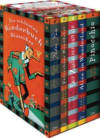 Produktbild: Die sch&ouml;nsten Kinderbuchklassiker: Peter Pan - Peterchens Mondfahrt - Der Zauberer von Oz - Alice im Wunderland - Pinocchio (5 B&auml;nde in Kassette)