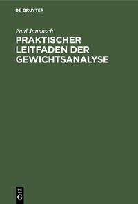 Produktbild: Praktischer Leitfaden der Gewichtsanalyse