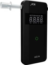 Produktbild: ACE A Alkoholtester Schwarz 0 bis 4 &permil; Verschiedene Einheiten anzeigbar, Alarm, inkl. Display, Countdown-Funktion