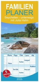 Produktbild: Familienplaner 2026 - Seychellen - unterwegs mit Julia Hahn mit 5 Spalten (Wandkalender, 21 x 45 cm) CALVENDO