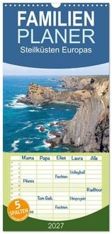 Produktbild: Familienplaner 2027 - Steilk&uuml;sten Europas mit 5 Spalten (Wandkalender, 21 x 45 cm) CALVENDO