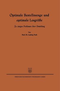 Produktbild: Optimale Bestellmenge und optimale Losgr&ouml;&szlig;e