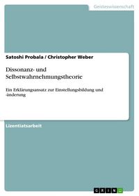 Produktbild: Dissonanz- und Selbstwahrnehmungstheorie
