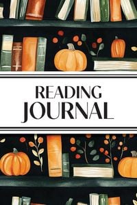 Produktbild: Reading Journal (Watercolor Pumpkins & Leaves in Bookshelves)