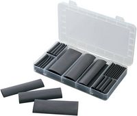 Produktbild: TRU Components 1566430 Schrumpfschlauchsortiment Schwarz Schrumpfrate:4:1 61 Teile