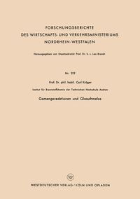 Produktbild: Gemengereaktionen und Glasschmelze