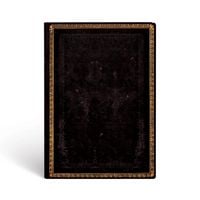 Produktbild: Softcover Notizbuch Schwarzes Marokkoleder, Midi, Liniert
