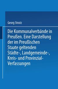 Produktbild: Die Kommunalverb&auml;nde in Preu&szlig;en