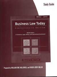 Produktbild: Study Guide for Miller/Jentz's Business Law Today: Comprehensive, 7th