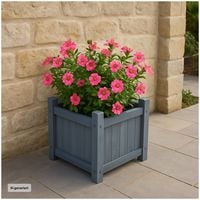 Produktbild: HTI-Living Holz-Pflanzkasten in Graublau Blumenk&uuml;bel f&uuml;r Garten, Terrasse und Balkon
