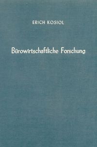 Produktbild: B&uuml;rowirtschaftliche Forschung.