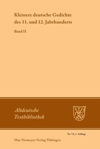 Produktbild: Kleinere deutsche Gedichte des 11. und 12. Jahrhunderts