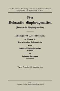 Produktbild: &Uuml;ber Relaxatio diaphragmatica (Eventratio diaphragmatica)