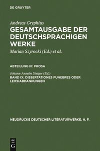Produktbild: Dissertationes funebres oder Leichabdankungen