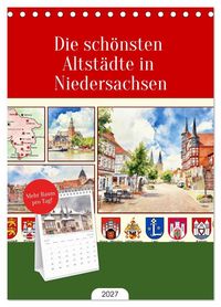 Produktbild: Tischplaner 2027 - Die sch&ouml;nsten Altst&auml;dte in Niedersachsen (A5 Tischkalender zum Aufstellen) CALVENDO