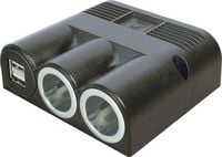 Produktbild: ProCar 67324501 Zigarettenanz&uuml;nder-Verteiler Anzahl Zigarettenkupplungen 2 x Schnittstellen: USB 2 x Belastbarkeit Strom max. 16 A