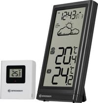 Produktbild: Bresser Optik Meteo Temp 7004200 Funk-Wetterstation Vorhersage f&uuml;r 12 bis 24 Stunden Anzahl Sensoren max. 1 St.