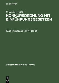 Produktbild: Konkursordnung mit Einf&uuml;hrungsgesetzen / &sect;&sect; 71 - 206 KO