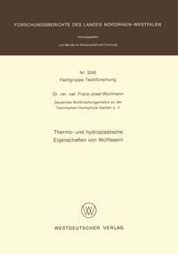 Produktbild: Thermo- und hydroplastische Eigenschaften von Wollfasern
