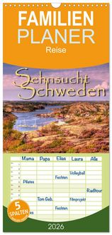 Produktbild: Familienplaner 2026 - Sehnsucht Schweden - Sverige mit 5 Spalten (Wandkalender, 21 x 45 cm) CALVENDO