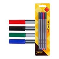 Produktbild: Idena Fineliner 0,4mm rot blau gr&uuml;n schwarz 4 St&uuml;ck