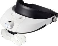 Produktbild: TOOLCRAFT TO-5137806 Kopflupe mit LED-Beleuchtung Vergr&ouml;&szlig;erungsfaktor: 1.0 x, 1.5 x, 2.0 x, 2.5 x, 3.5 x Linsengr&ouml;&szlig;e: (L x B) 107 mm x 48 mm Wei