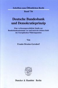 Produktbild: Deutsche Bundesbank und Demokratieprinzip.