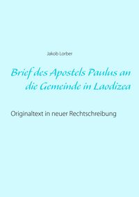 Produktbild: Brief des Apostels Paulus an die Gemeinde in Laodizea