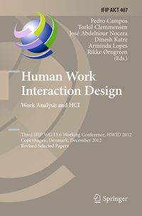 Produktbild: Human Work Interaction Design. Work Analysis and HCI