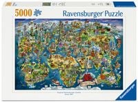 Produktbild: Erwachsenenpuzzle 5000 Teile - Weltkarte mit Sehensw&uuml;rdigkeiten