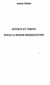 Produktbild: Justice et verite pour la bosnie-herzeg