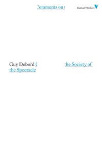 Produktbild: Comments on the Society of the Spectacle