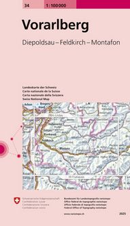 Produktbild: Swisstopo 1 : 100 000 Vorarlberg