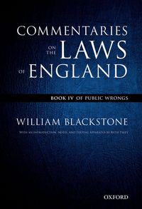Produktbild: The Oxford Edition of Blackstone's: Commentaries on the Laws of England