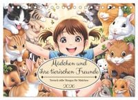 Produktbild: M&auml;dchen und ihre tierischen Freunde - Tierisch s&uuml;&szlig;e Mangas f&uuml;r M&auml;dchen (Tischkalender 2026 DIN A5 quer), CALVENDO Monatskalender