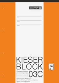 Produktbild: Brunnen KIESER-Block A4 Lineatur 3 mit blauem Rand