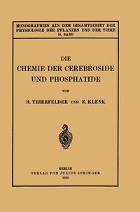 Produktbild: Die Chemie der Cerebroside und Phosphatide