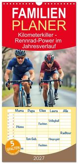 Produktbild: Familienplaner 2027 - Kilometerkiller - Rennrad-Power im Jahresverlauf mit 5 Spalten (Wandkalender, 21 x 45 cm) CALVENDO