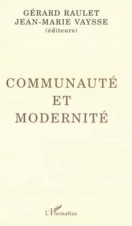 Produktbild: Communaut&eacute; et modernit&eacute;