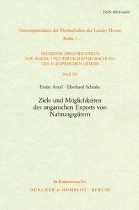 Produktbild: Ziele und M&ouml;glichkeiten des ungarischen Exports von Nahrungsg&uuml;tern.